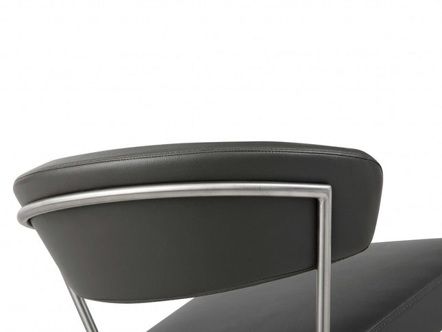 20 " Black And Silver Stainless Steel Bar Chair