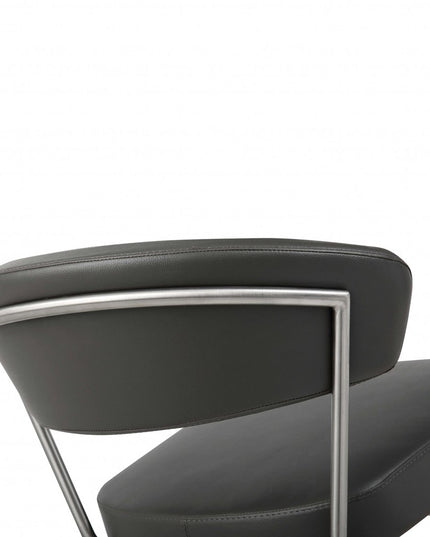 20 " Black And Silver Stainless Steel Bar Chair