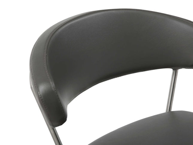 20 " Black And Silver Stainless Steel Bar Chair