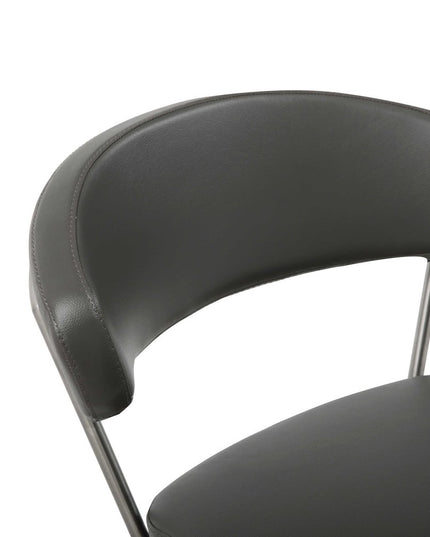20 " Black And Silver Stainless Steel Bar Chair