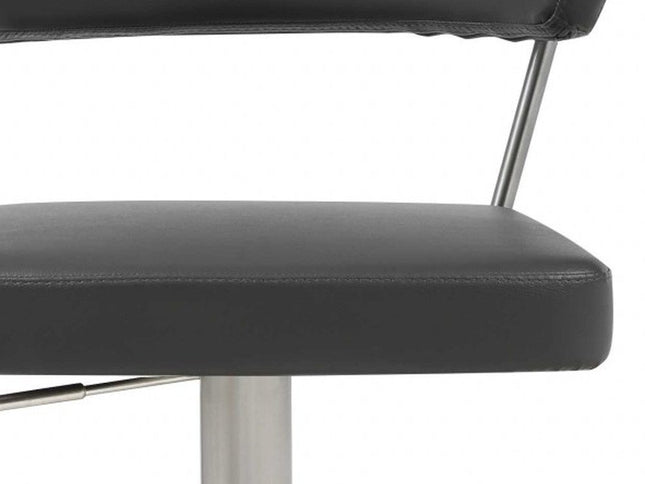 20 " Black And Silver Stainless Steel Bar Chair