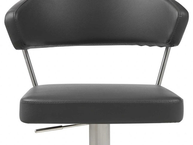 20 " Black And Silver Stainless Steel Bar Chair