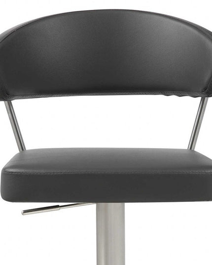 20 " Black And Silver Stainless Steel Bar Chair