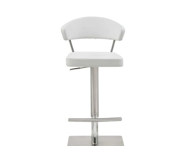 20 " White And Silver Stainless Steel Bar Chair