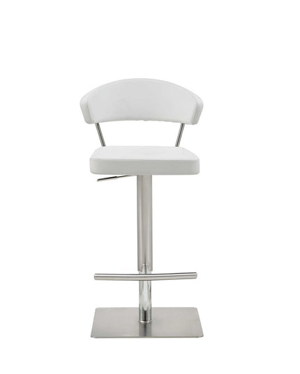 20 " White And Silver Stainless Steel Bar Chair