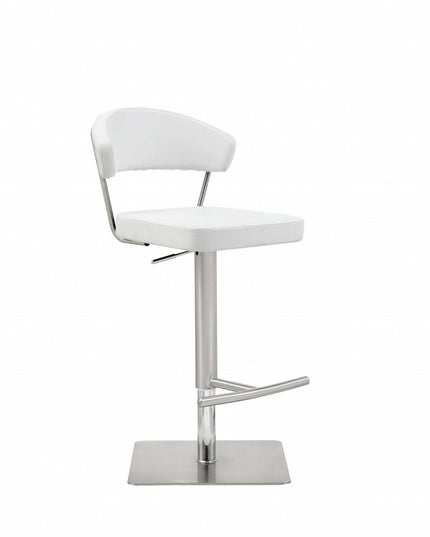 20 " White And Silver Stainless Steel Bar Chair