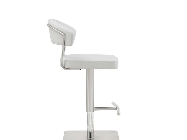 20 " White And Silver Stainless Steel Bar Chair