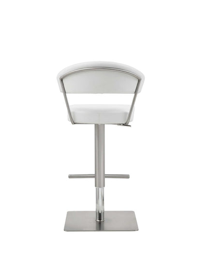 20 " White And Silver Stainless Steel Bar Chair