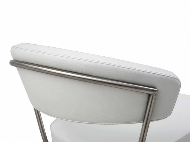 20 " White And Silver Stainless Steel Bar Chair