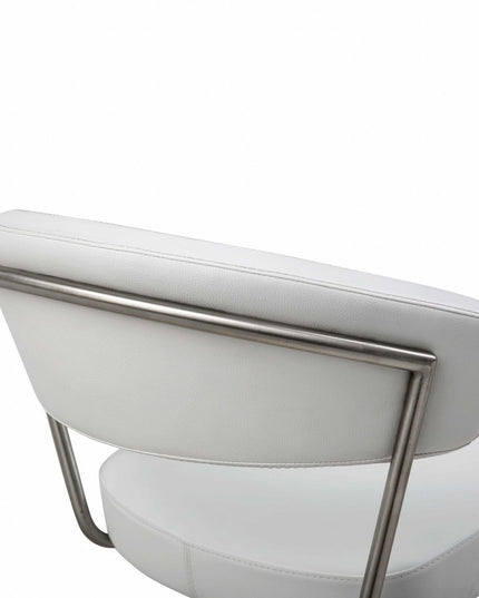 20 " White And Silver Stainless Steel Bar Chair