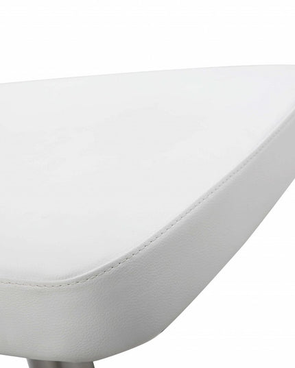 20 " White And Silver Stainless Steel Bar Chair