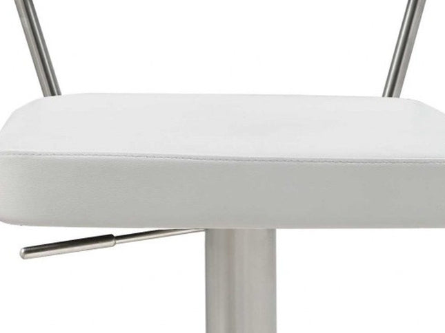 20 " White And Silver Stainless Steel Bar Chair