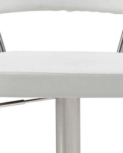 20 " White And Silver Stainless Steel Bar Chair