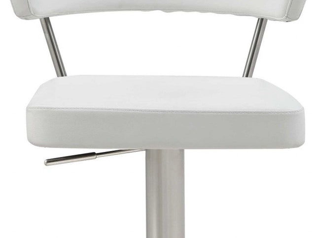 20 " White And Silver Stainless Steel Bar Chair