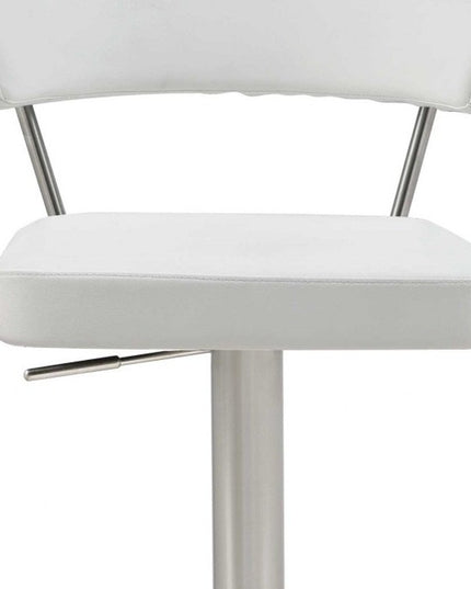 20 " White And Silver Stainless Steel Bar Chair