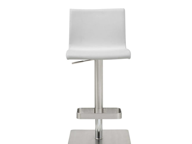 26 " White And Silver Stainless Steel Counter Height Bar Chair