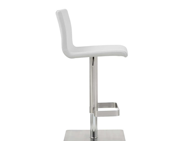 26 " White And Silver Stainless Steel Counter Height Bar Chair