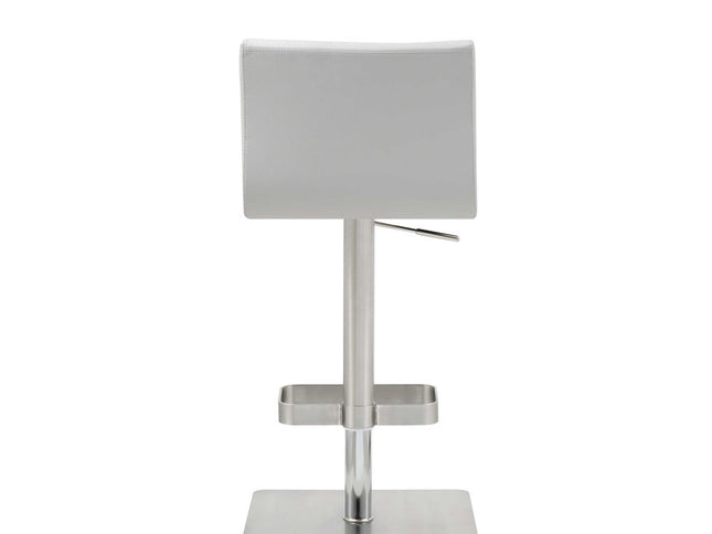 26 " White And Silver Stainless Steel Counter Height Bar Chair