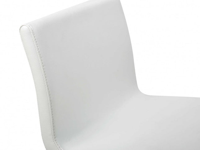 26 " White And Silver Stainless Steel Counter Height Bar Chair