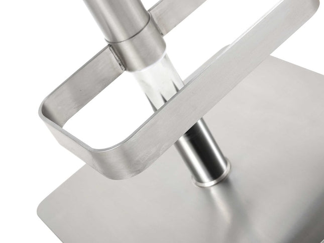 26 " White And Silver Stainless Steel Counter Height Bar Chair