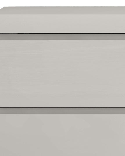 Modern Gray Woodgrain Finish 2 Drawer Nightstand
