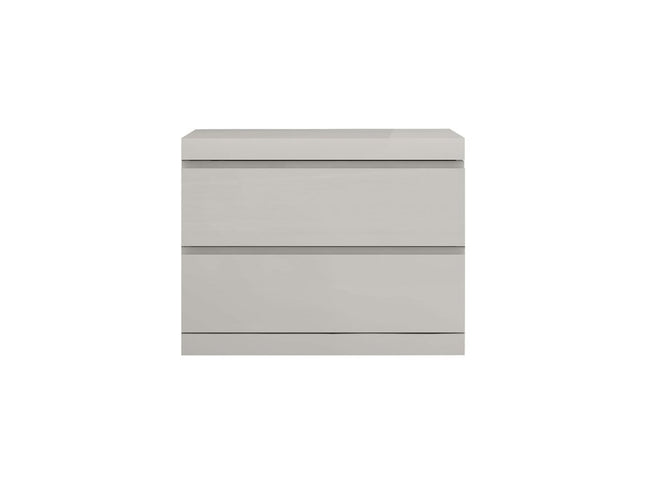 Modern Gray Woodgrain Finish 2 Drawer Nightstand