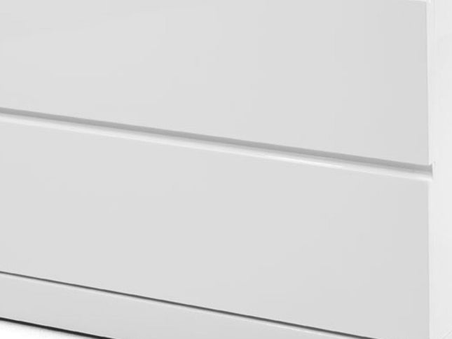 18" White Wood Two Drawer Nightstand