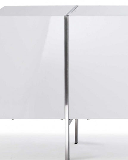 95" White Stainless Steel Solid Console Table