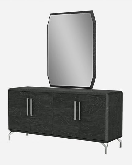 71" Gray Stainless Steel Solid Console Table