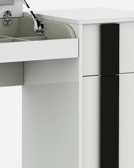 39" White Single Drawer Vanity Chest With Mirror