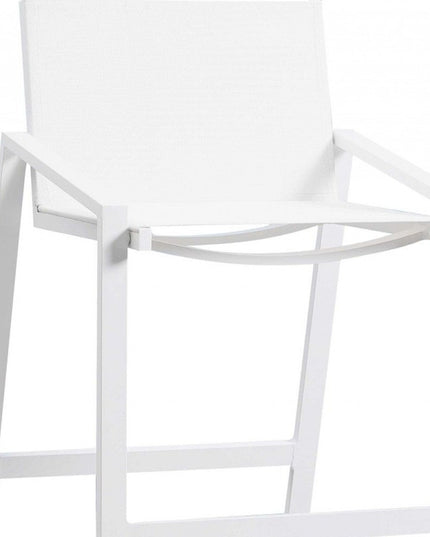 28" White Iron and Stainless Steel Counter Height Bar Chair