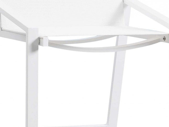 28" White Iron and Stainless Steel Counter Height Bar Chair