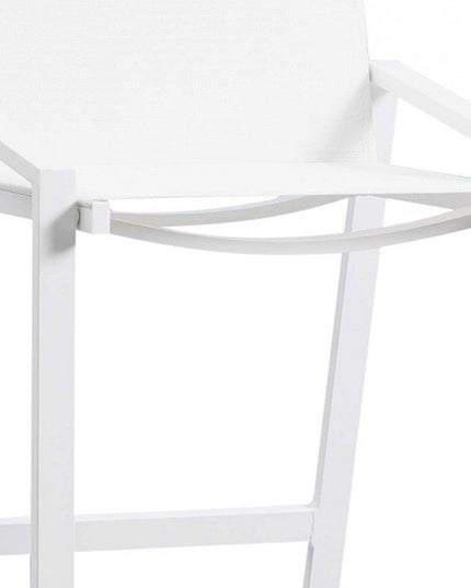 28" White Iron and Stainless Steel Counter Height Bar Chair