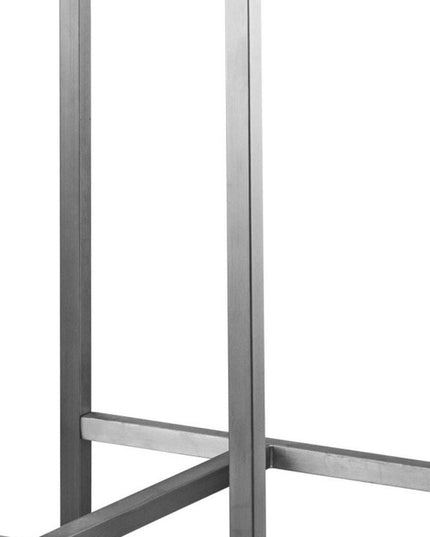 Set of Four 28" Brown and Silver Iron and Steel Backless Counter Height Bar Chairs