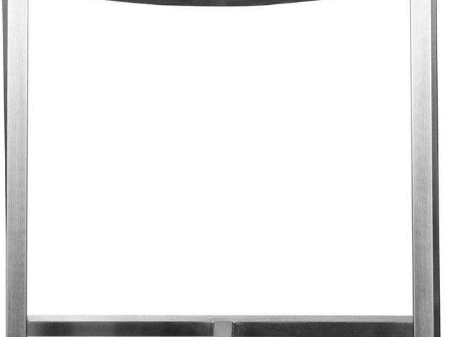 28" Brown And Silver Stainless Steel Low Back Bar Height Bar Chair