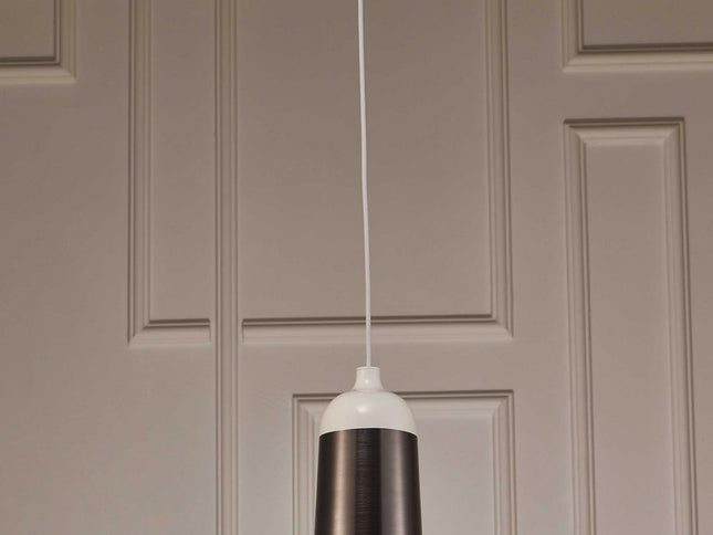 Brown And White Cylinder Metal Ceiling Light With Brown Shades