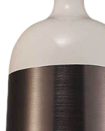 Brown And White Cylinder Metal Ceiling Light With Brown Shades