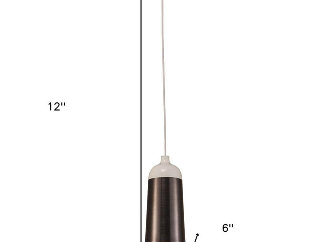 Brown And White Cylinder Metal Ceiling Light With Brown Shades