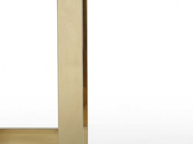 52" Black and Gold Glass Pedestal Console Table