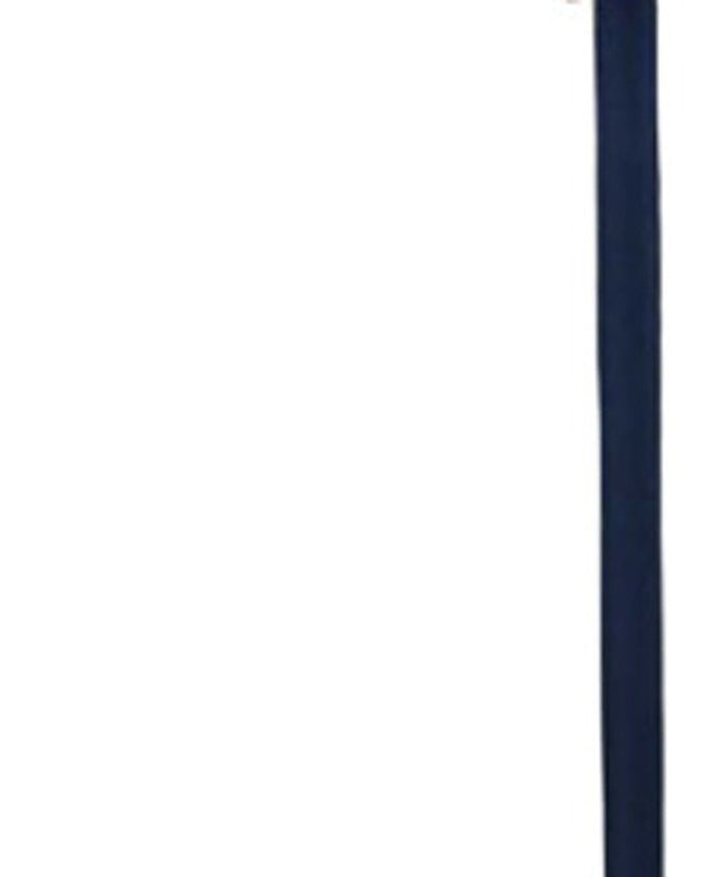 60" Black And White Floor Lamp With White Fabric Drum Shade