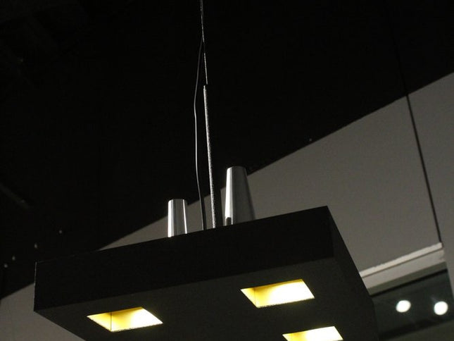 14 X 14 X 59 Black Stainless Steel Pendant Lamp