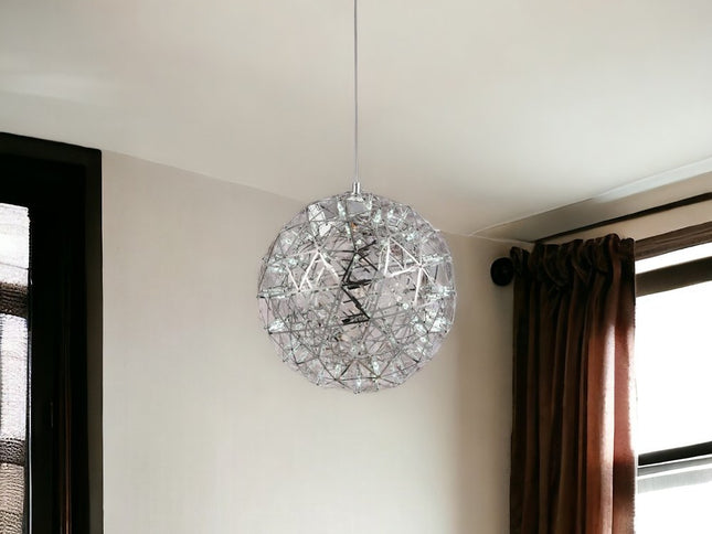 17 X" 17" Stainless Steel Pendant Lamp