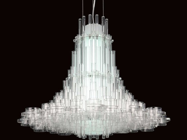 39 X 39 X 70 White Acrylic Pendant Lamp