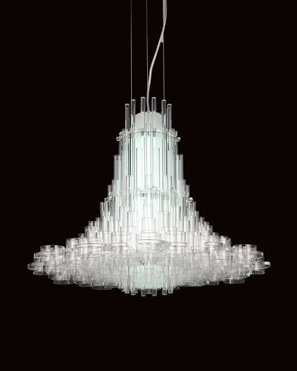 39 X 39 X 70 White Acrylic Pendant Lamp