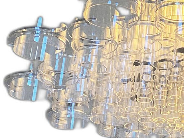 39 X 39 X 70 White Acrylic Pendant Lamp