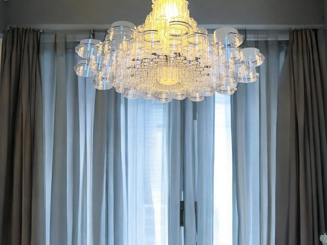 39 X 39 X 70 White Acrylic Pendant Lamp