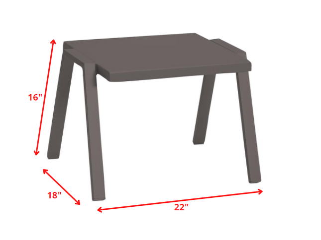 16" Taupe Aluminum End Table