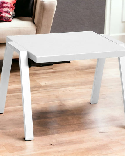 16" White Aluminum End Table
