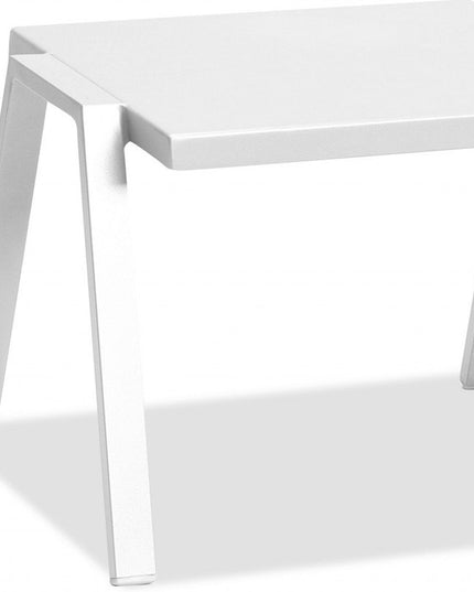 16" White Aluminum End Table