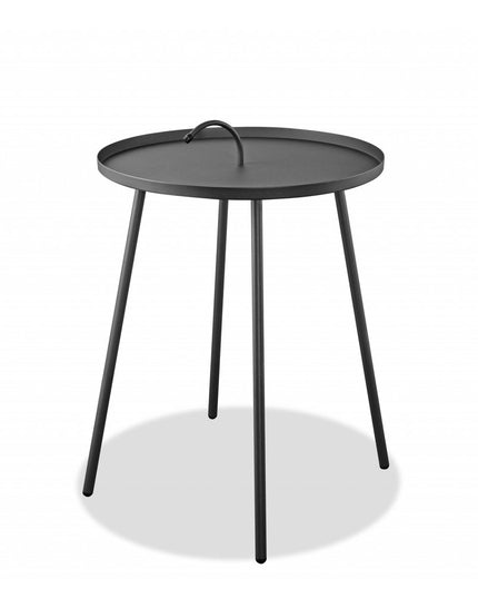 25" Gray Stainless Steel Round End Table